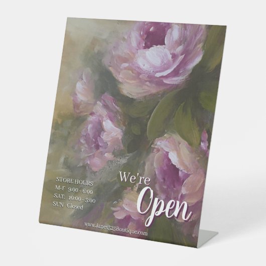 Rosa Rosenladen Sockelschild (Vorderseite)