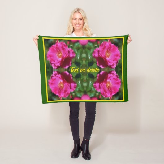 Rosa Rosenmalerei Abstrakte Blume Personalisiert Fleecedecke (Beispiel)