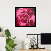 Rosa Rosenmalerei mit Schwarz-Border Art Poster (Heimbüro)