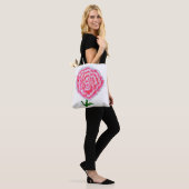 Rosa Rosenmalerei Tote Tasche (Am Model)