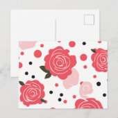 Rosa Rosenmuster Feiertagspostkarte (Vorne/Hinten)