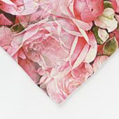 Rosa Rosenmuster Fleecedecke (Ecke)