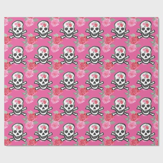 Rosa Rosenmuster Geschenkpapier (Flach)