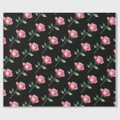 Rosa Rosenmuster Geschenkpapier (Flach)