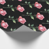 Rosa Rosenmuster Geschenkpapier (Ecke)