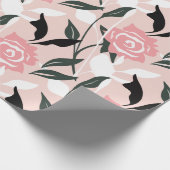 Rosa Rosenmuster Geschenkpapier (Ecke)