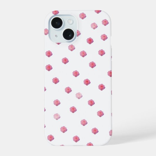 Rosa Rosenmuster-Handyhülle iPhone 15 Hülle (Rückseite)