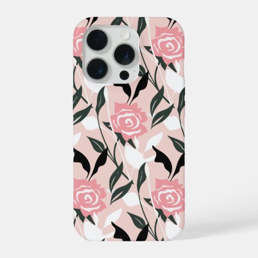 Rosa Rosenmuster iPhone Hülle (Rückseite)