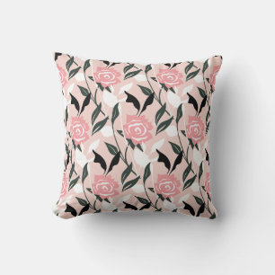 Rosa Rosenmuster Kissen