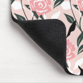 Rosa Rosenmuster Mousepad (Ecke)