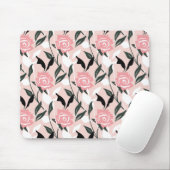 Rosa Rosenmuster Mousepad (Mit Mouse)