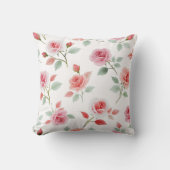 Rosa Rosenmuster, weiche Farbe, Kissen (Vorderseite)
