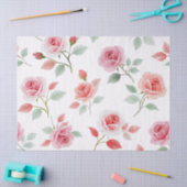 Rosa Rosenmuster, weiche Farbe, Seidenpapier (Basteln)