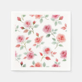 Rosa Rosenmuster, weiche Farbe, Serviette (Vorderseite)