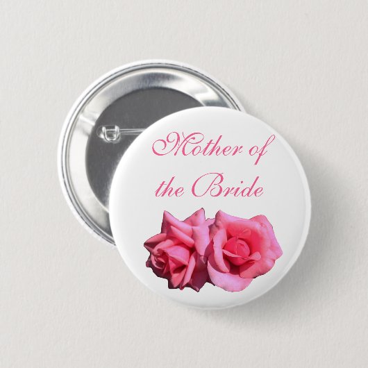 Rosa Rosenmutter der Brauthochzeit Button (Vorne & Hinten)
