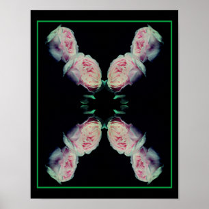 Rosa Rosenpaar Florale Kunst Abstract Poster