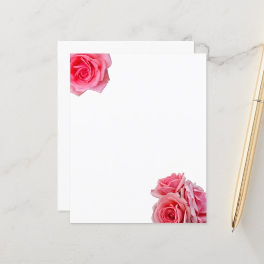 Rosa Rosenpapier (Vorderseite/Rückseite Beispiel)