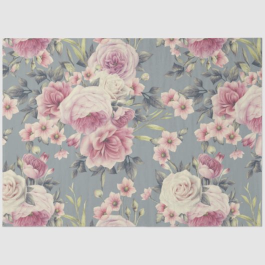 Rosa Rosenpapier Seidenpapier (Vorderseite)