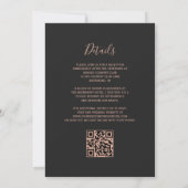 Rosa Rosenquarz-Achat-Dunkle QR-Code-Hochzeit Einladung (Rückseite)