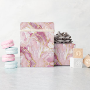 Rosa Rosenquarz-Marmor Geschenkpapier