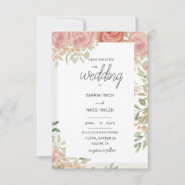 Rosa Rosenrosen, Aquarellkunst Einladung