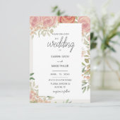 Rosa Rosenrosen, Aquarellkunst Einladung (Stehend Vorderseite)