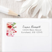 Rosa Rosenrosen-Rücksendeadressen-Aufkleber (Insitu)