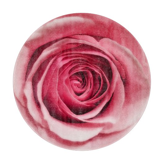 Rosa Rosenschleifscheibe Schneidebrett (Vorderseite)