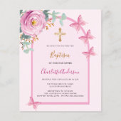 Rosa Rosenschmetterlinge Taufe (Vorderseite)