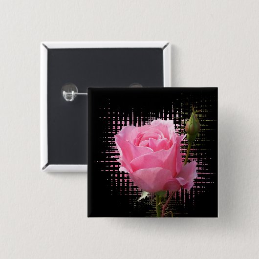 Rosa Rosenspritze Button (Vorne & Hinten)
