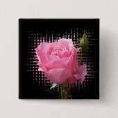 Rosa Rosenspritze Button (Vorderseite)
