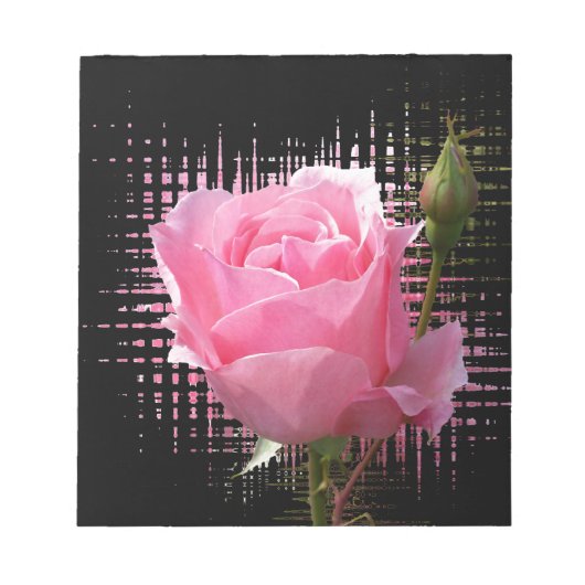 Rosa Rosenspritze Notizblock (Vorderseite)