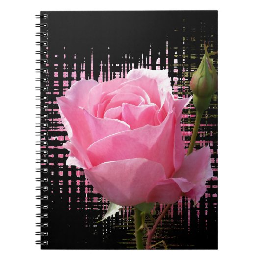 Rosa Rosenspritze Notizblock (Vorderseite)