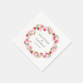 Rosa Rosenstrahlen-Namen für Hochzeiten Serviette (Ecke)