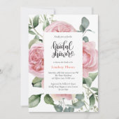 Rosa Rosenstraße Brautparty Einladung (Vorderseite)