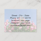 Rosa Rosenstrauch unter blauem Himmel, Brauch Visitenkarte (Rückseite)