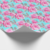 Rosa Rosenumhüllungspapier Geschenkpapier (Ecke)