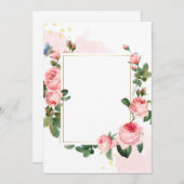 Rosa Rosenweiße Netzhautkarte Einladung (Vorne/Hinten)