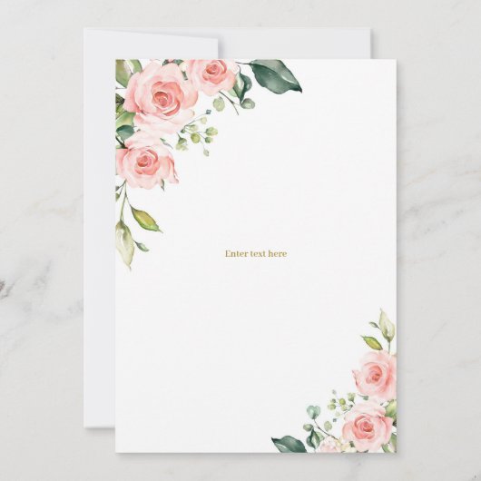 Rosa Roses, 30. Geburtstag Party Einladung (Rückseite)