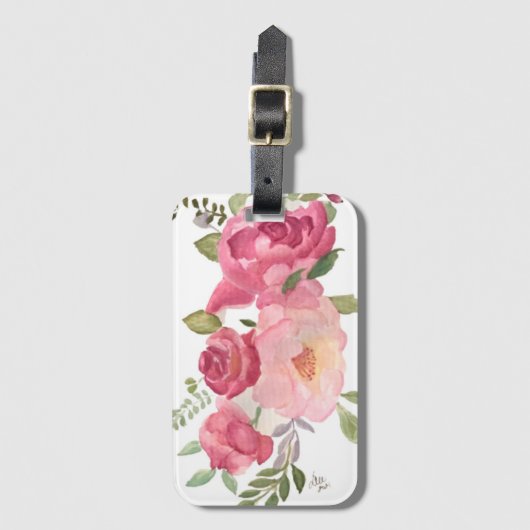 Rosa Roses Akryllischer Gepäckträger Gepäckanhänger (Vorderseite Vertikal)