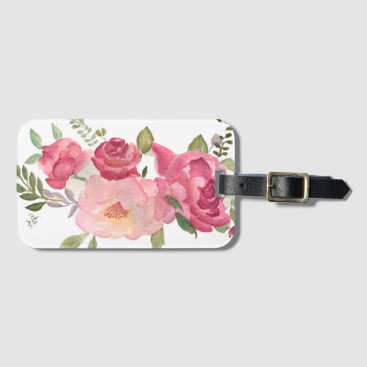 Rosa Roses Akryllischer Gepäckträger Gepäckanhänger (Vorderseite (Horizontal))