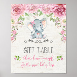 Rosa Roses Baby Elephant Geschenktafel Dekoration