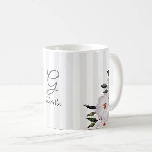 Rosa Roses Ballerina Aquarellbilder Kaffeetasse (VorderseiteRechts)