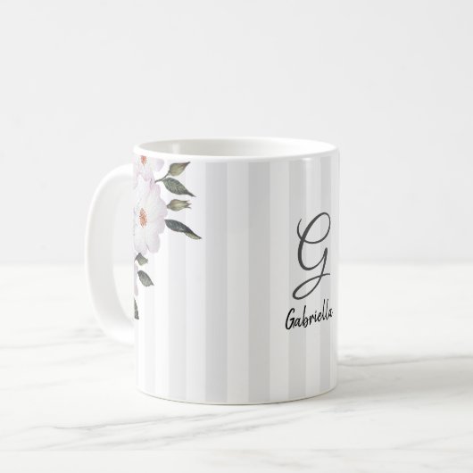 Rosa Roses Ballerina Aquarellbilder Kaffeetasse (Vorderseite Links)