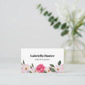 Rosa Roses Ballerina Floral Visitenkarte (Stehend Vorderseite)