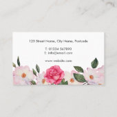 Rosa Roses Ballerina Floral Visitenkarte (Rückseite)