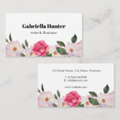 Rosa Roses Ballerina Floral Visitenkarte (Vorne/Hinten)