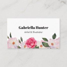 Rosa Roses Ballerina Floral Visitenkarte
