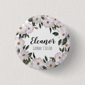 Rosa Roses Ballerina Hochzeit der Flora Button (Vorderseite)