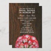 Rosa Roses & Barnwood Rustikales Brautparty Einlad Einladung (Vorne/Hinten)